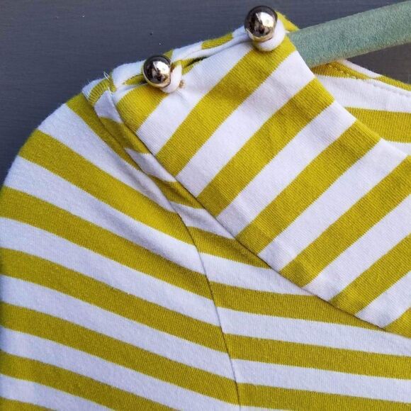 Kate Spade Green/White Striped Pop Over Top with Bow On Back Size XS - Picture 6 of 8